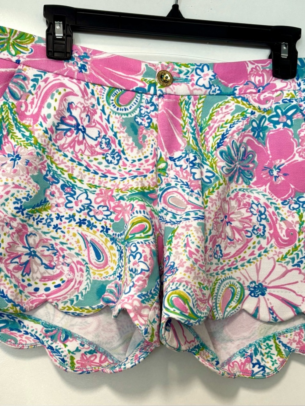 Lilly Pulitzer Pink Multi Paisley Scallop-Hem Shorts